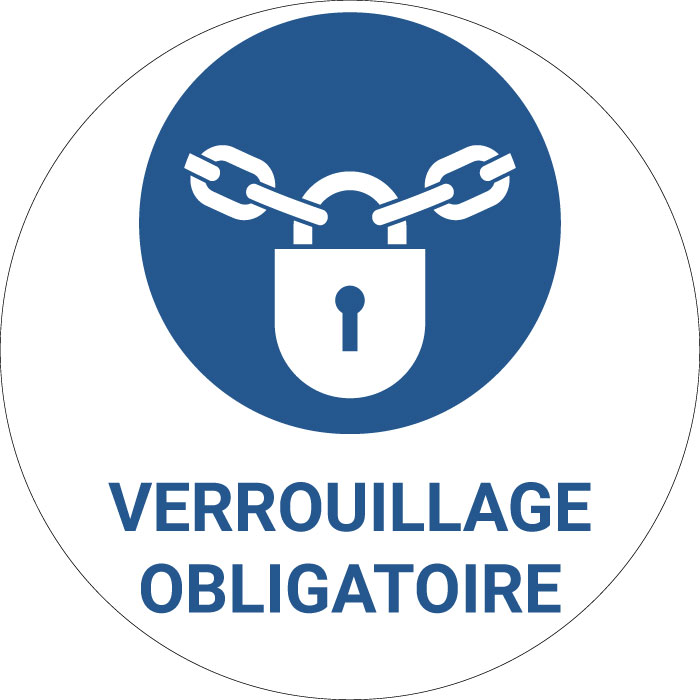 Panneau pictogramme Verrouillage obligatoire