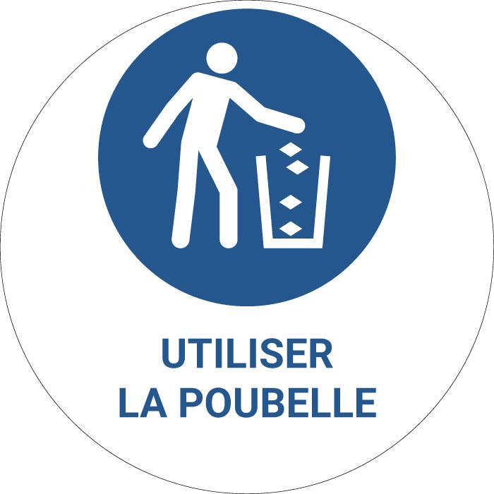 Panneau pictogramme Utiliser la poubelle