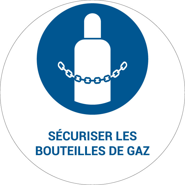 Panneau pictogramme Sécuriser les bouteilles de gaz
