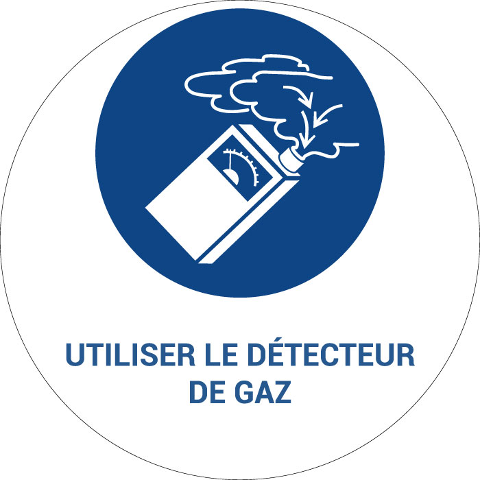 Panneau pictogramme Utiliser le détecteur de gaz
