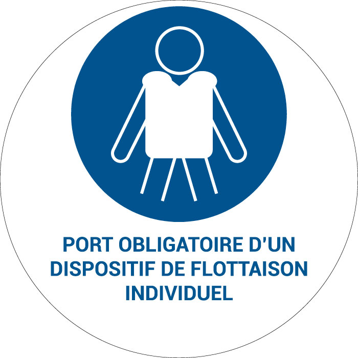 Panneau pictogramme Port obligatoire d’un dispositif de flottaison individuel
