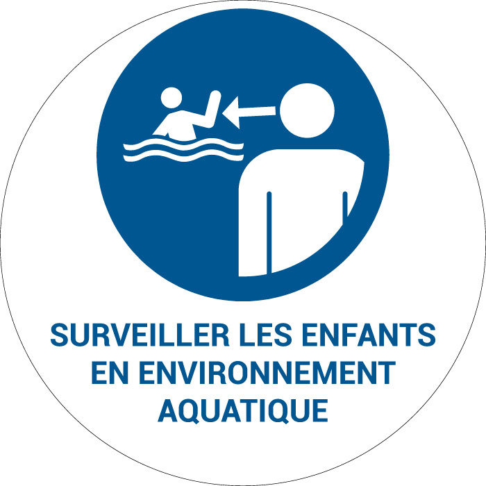 Panneau pictogramme Surveiller les enfants en environnement aquatique

