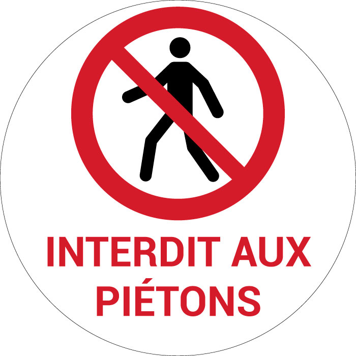 Panneau pictogramme Interdit aux piétons

