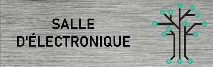 Plaque de porte Salle d'électronique
