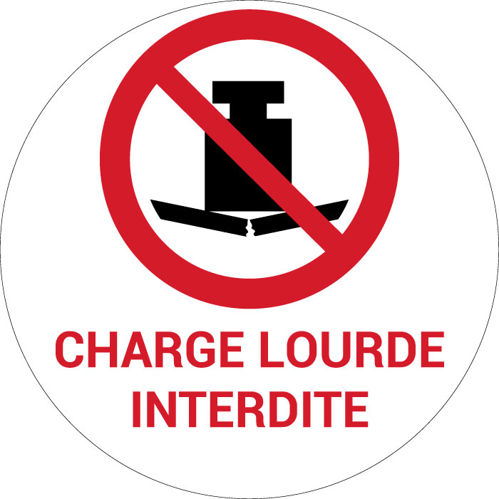 Panneau pictogramme Charge lourde interdite
