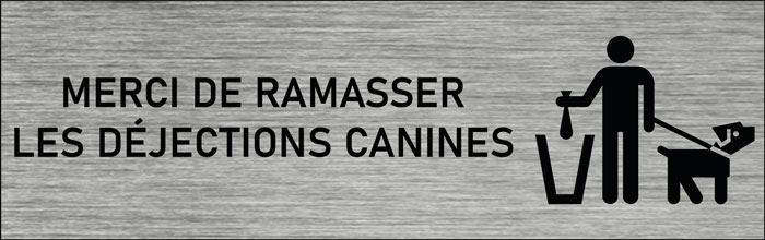Plaque de porte Merci de ramasser les déjections canines