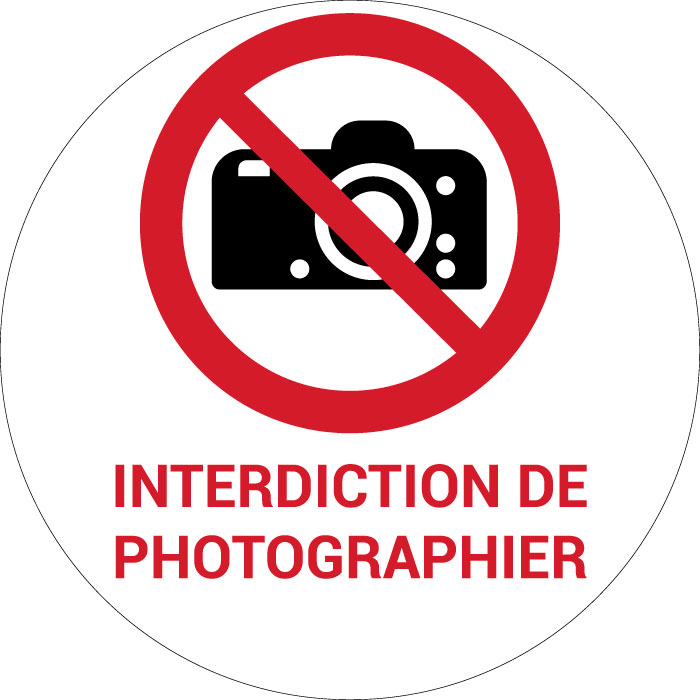Panneau pictogramme Interdiction de photographier
