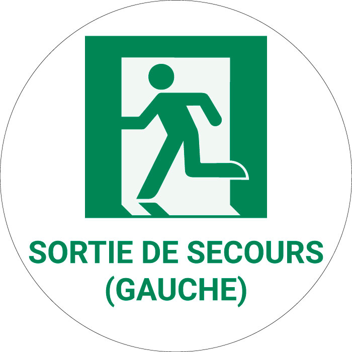 Panneau pictogramme Sortie de secours gauche
