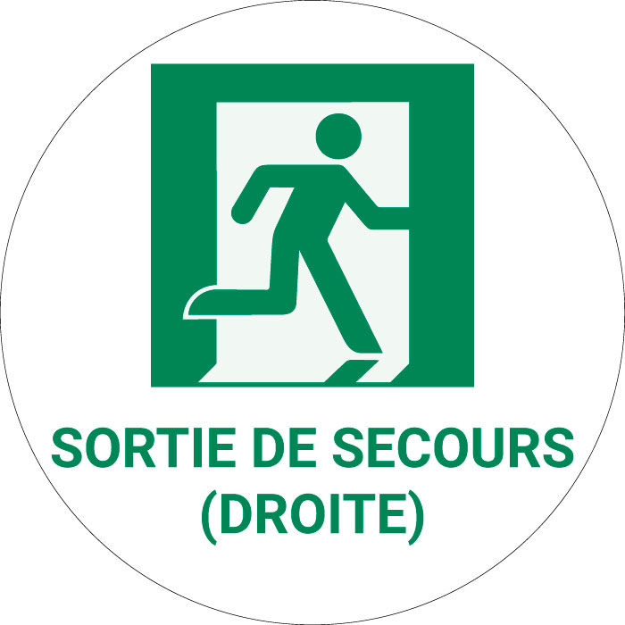 Panneau pictogramme Sortie de secours droite
