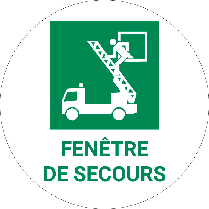 Panneau pictogramme Fenêtre de secours
