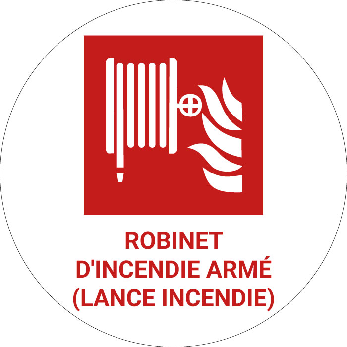 Panneau pictogramme Robinet d'incendie armé - lance incendie
