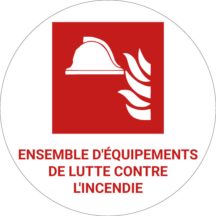 Panneau pictogramme Ensemble d'équipements de lutte contre l'incendie
