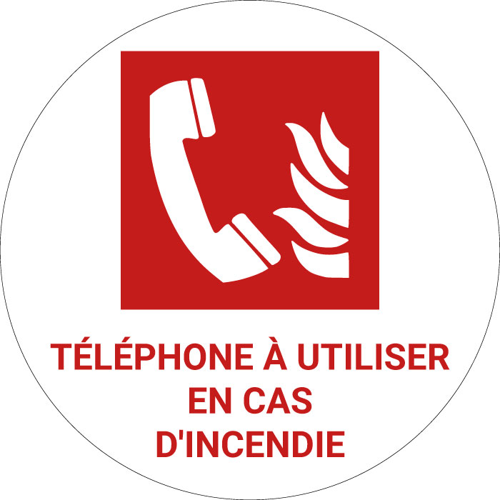 Panneau pictogramme Téléphone à utiliser en cas d'incendie
