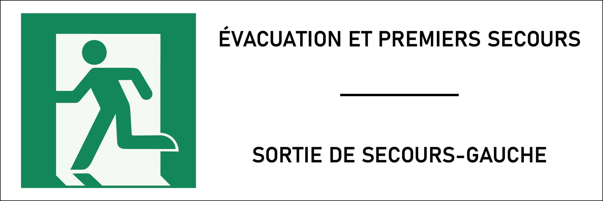 Signalétique sortie de secours gauche - format rectangle