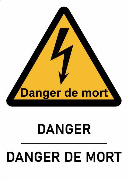 Panneau Danger de mort format A