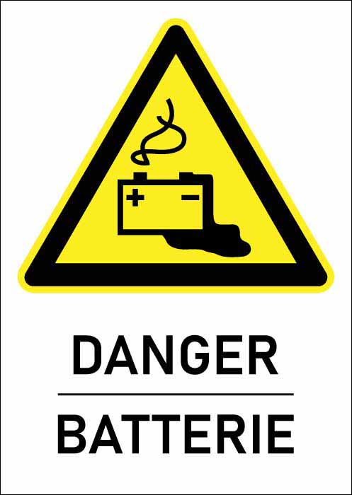 Panneau Danger batterie format A