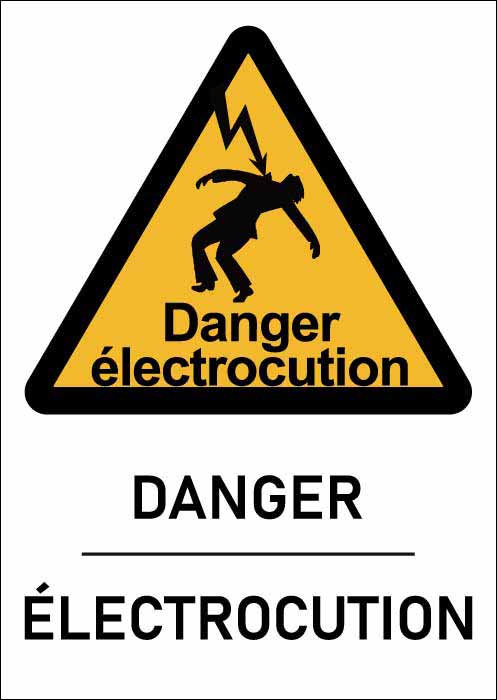 Panneau Danger électrocution format A

