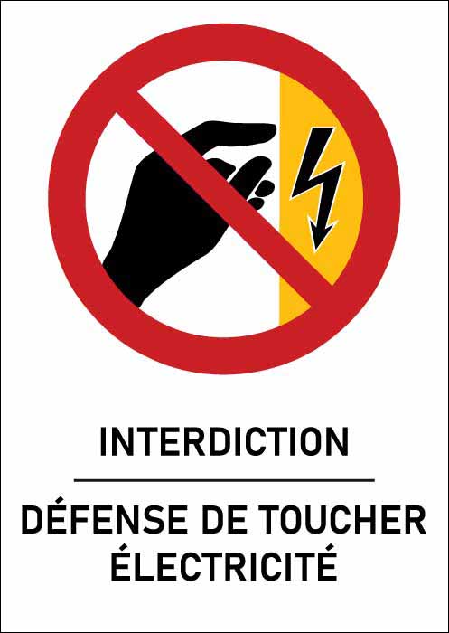 Panneau Défense de toucher électricité format A