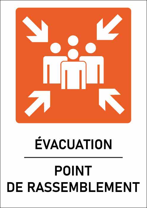 Panneau Point de rassemblement format A orange