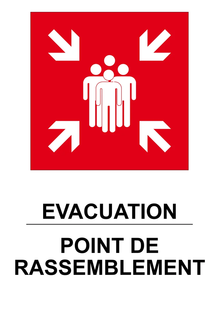 Panneau Point de rassemblement format A rouge