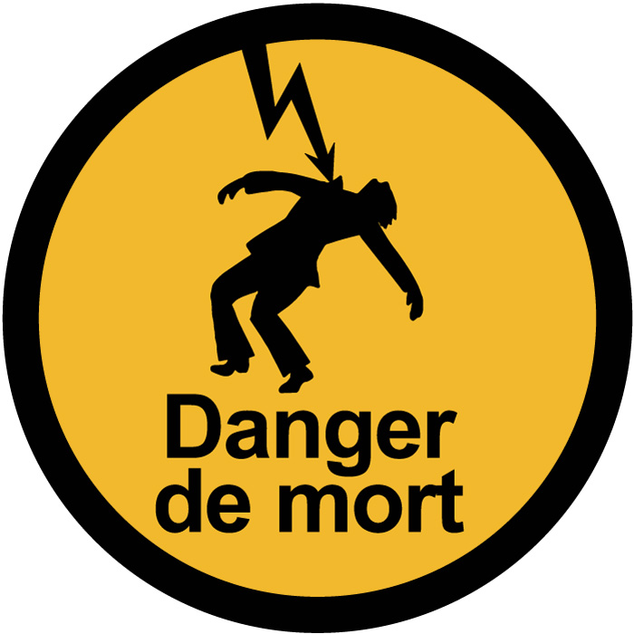 Panneau Danger de mort par électrocution 2
