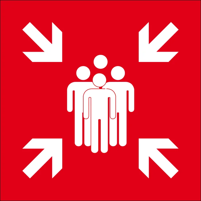 Pictogramme Point de rassemblement rouge