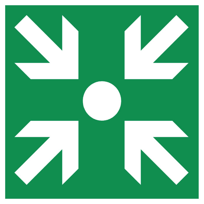 Panneau vert point de rassemblement - Carré vert 