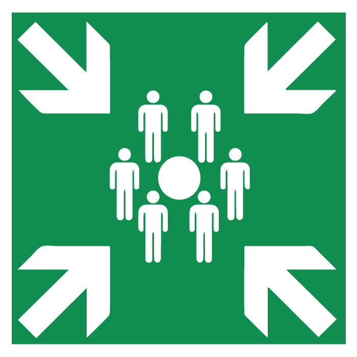  Panneau de point de rassemblement des employés - Sécurité lors d'évacuations
