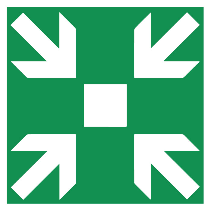 Panneau de signalisation point de rassemblement – pour les évacuations
