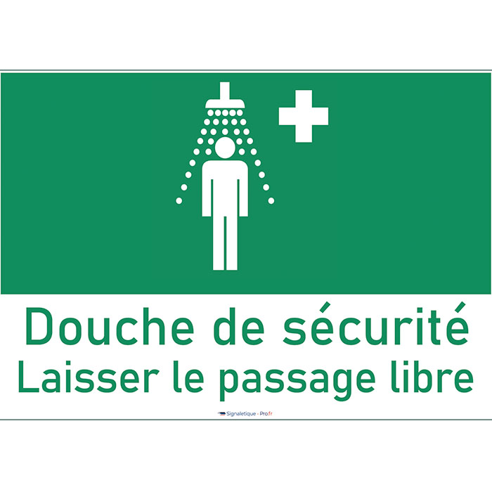 Pictogramme Douche de Sécurité sio 7010 E012 -  avec Texte d'Accès Libre