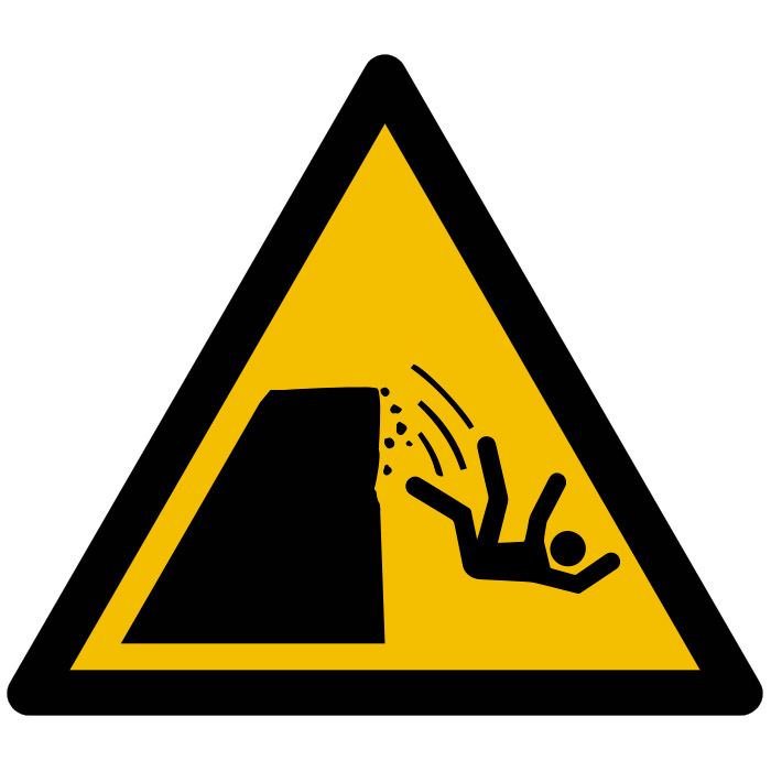 "Pictogramme Chute de la Falaise - Signalisation de Sécurité Conforme et Préventive"
