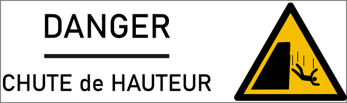 "Pictogramme Risque de Chute de Hauteur "DANGER" - Prévention et Sécurité Visuelle Essentielle"