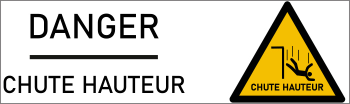 "Pictogramme Risque Chute de Hauteur – Signalisation Sécurité DANGER Indispensable"