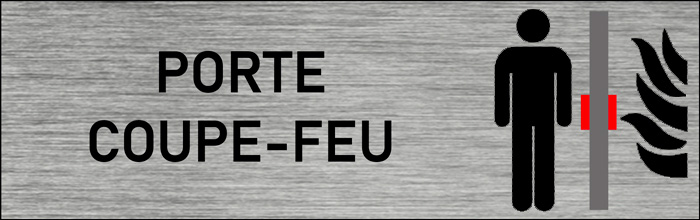 Plaque de porte coupe-feu