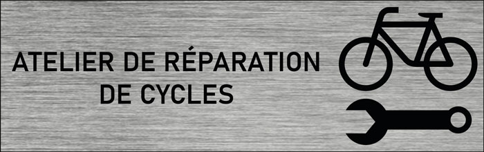Plaque de porte Atelier de réparation de cycles