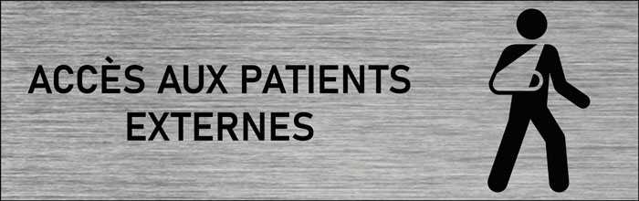 Plaque de porte Accès aux patients externes