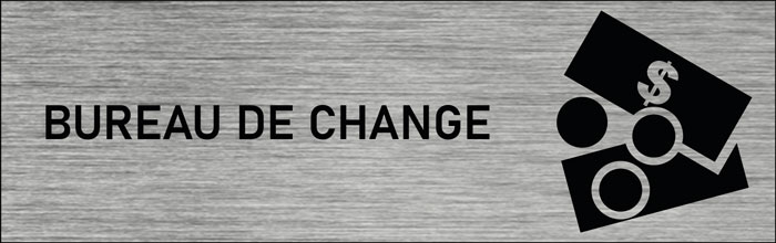 Plaque de porte Bureau de change