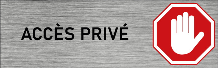 Plaque de porte accès privé