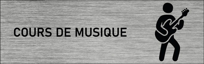 Plaque de porte Cours de musique