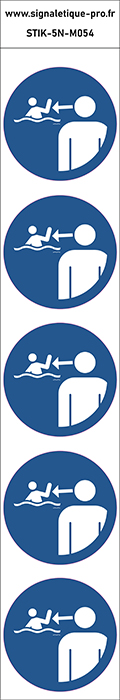Autocollants Surveiller les enfants en environnement aquatique - M054 norme iso 7010 – par Lot de 5