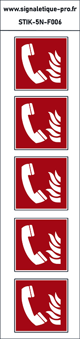 Panneau Téléphone à utiliser en cas d'incendie 5N
