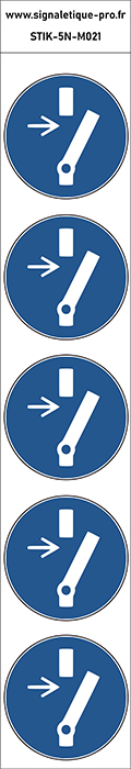 Autocollants Débrancher avant d'effectuer une activité de maintenance ou une réparation - M021 norme iso 7010 – par Lot de 5