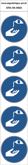 Autocollants Utiliser une crème de protection - M022 norme iso 7010 – par Lot de 5
