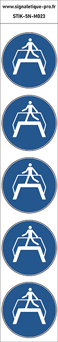 Autocollants Utiliser la passerelle - M023 norme iso 7010 – par Lot de 5