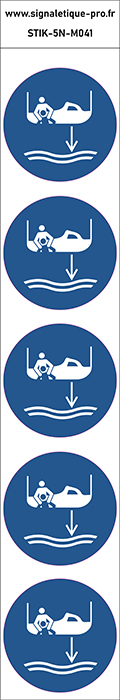 Autocollants Abaisser le canot de sauvetage à l'eau lors de son lancement - M041 norme iso 7010 – par Lot de 5