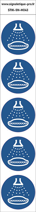 Autocollants Démarrer le gicleur d'eau pour le bateau de sauvetage - M043 norme iso 7010 – par Lot de 5