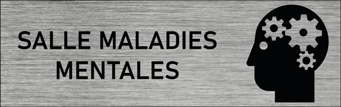 Plaque de porte Salle maladies mentales