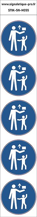 Autocollants Tenir hors de portée des enfants - M055 norme iso 7010 – par Lot de 5