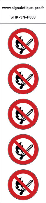 Panneau Flammes nues interdites 5N

