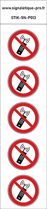 Panneau Interdiction d'activer des téléphones mobiles 5N